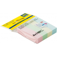 Закладки бумажные 51*12мм 4*100 шт. пастель ассорти