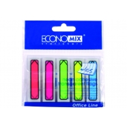 Закладка пластиковая 7*40мм 125 шт Economix